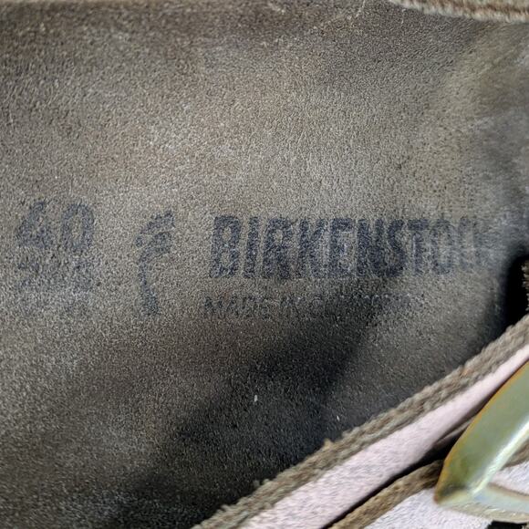 Birkenstock Sandals Arizona EU 40 Pink Gold Flat Slides Leather Open Toe Slip On - Picture 2 of 15